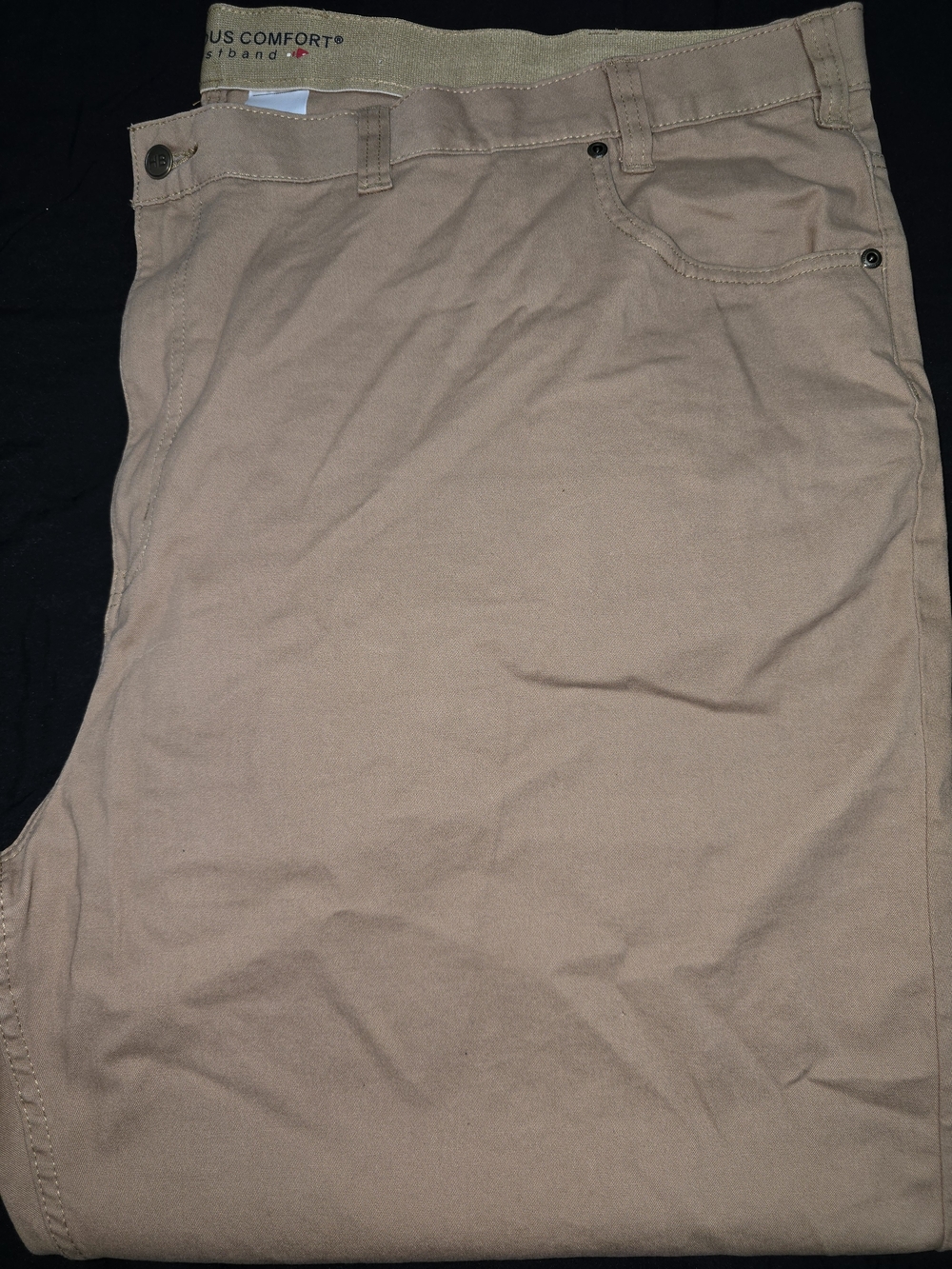 Sz 56 DXL Comfort Waist Tan Casual Pants